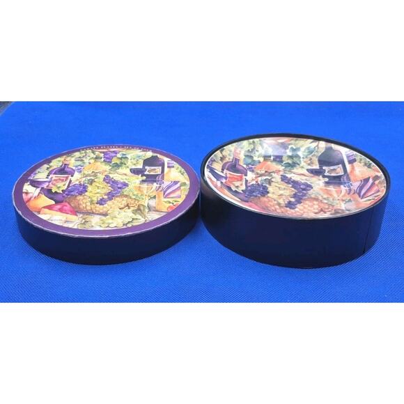 SBCD Deborah K Ellis Porcelain Canape Plates Wine Grapes 6" Set of 4 - Picture 2 of 11